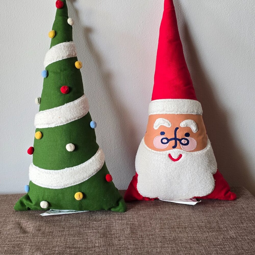 Christmas Pillow. One Santa and One Christmas Tree